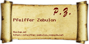 Pfeiffer Zebulon névjegykártya